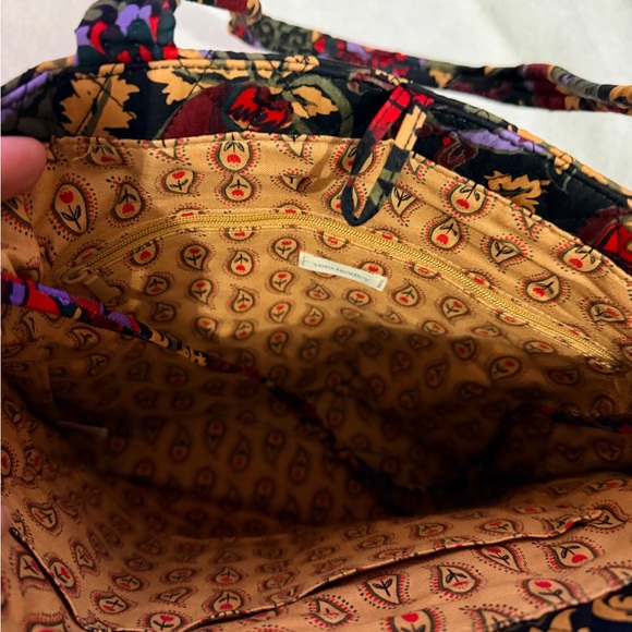 Vera Bradley SM Original Tote Floral Paisley Tote Bag in Black and Burgundy - Picture 5 of 9